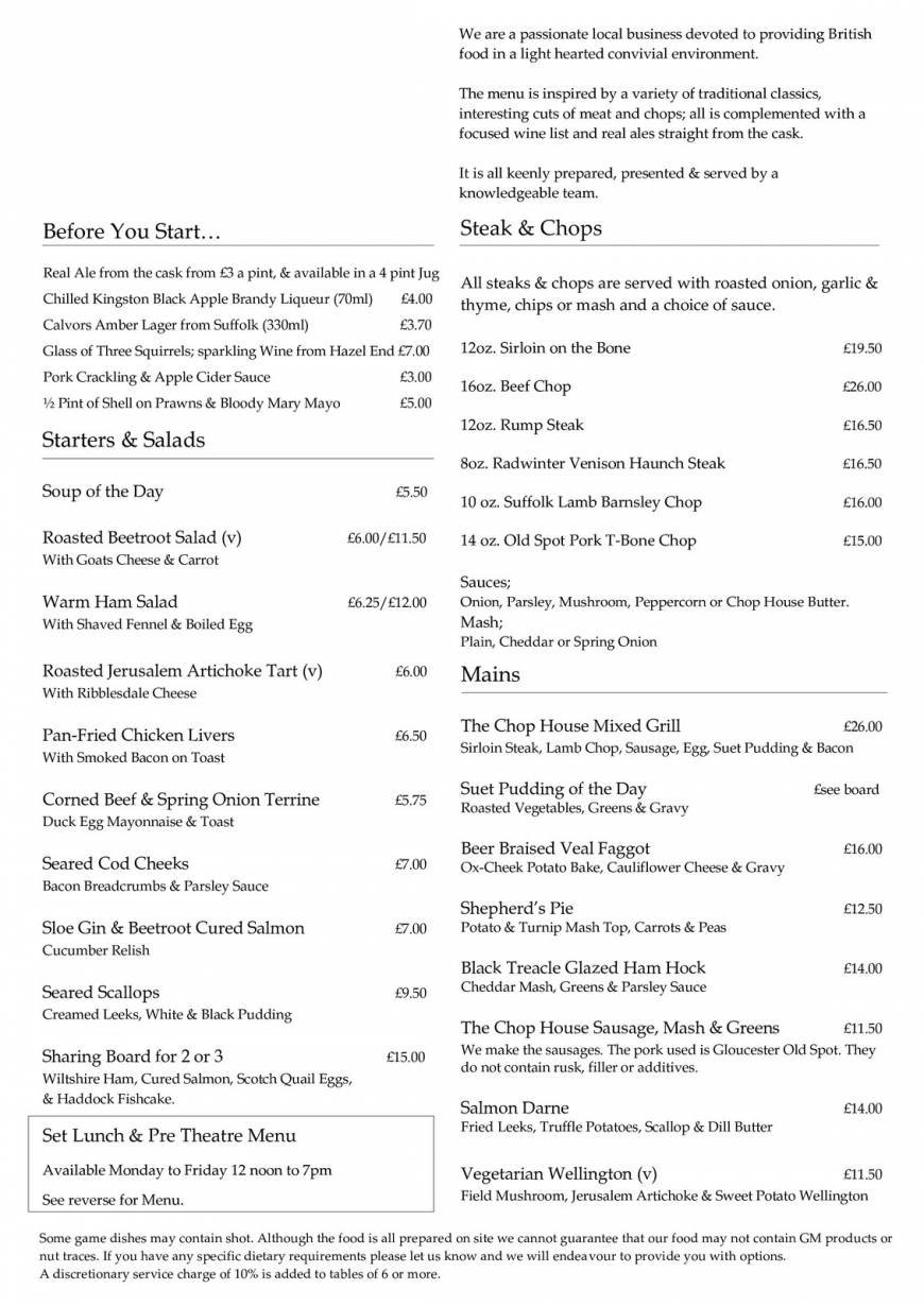  Pricelists of The Cambridge Chop House 1 Kings Parade - Photo 2 of 6