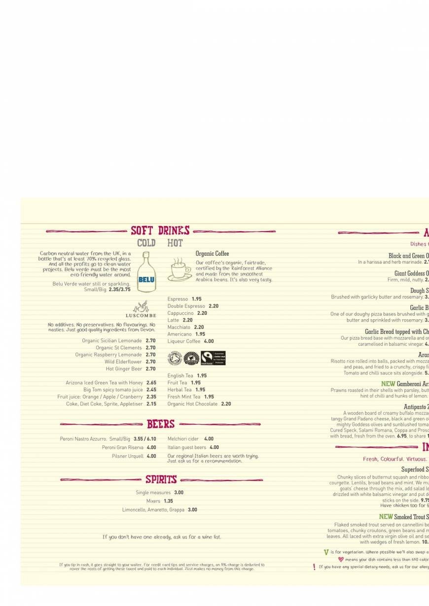  Pricelists of Zizzi 14 Market Square - Photo 1 of 5