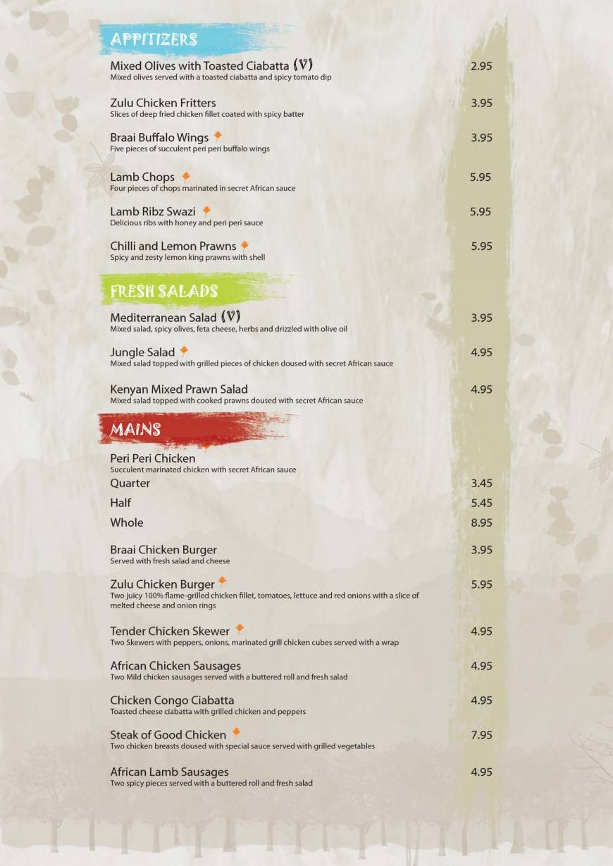  Pricelists of Jungle Braai Walthamstow 115 Wood Street  - Photo 2 of 7
