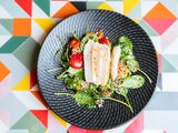 Chicken, Pumpkin & Quinoa Salad, Lemon Dressing at James St Bar + Kitchen James St Bar + Kitchen 100 James Street, Ground Floor 