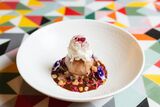 Warm chocolate brownie, macadamia, Persian floss James St Bar + Kitchen 100 James Street, Ground Floor 