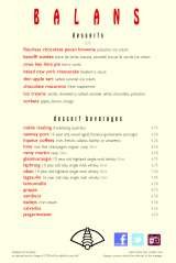 Menus & Prices, Balans Bluewater, Kent