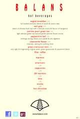 Menus & Prices, Balans Bluewater, Kent