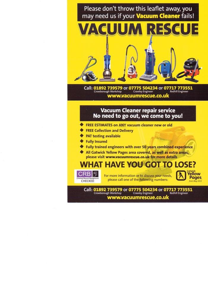  Profile Photos of Vacuum Rescue. THE WORKSHOPS, REAR OF MGR AUTO SERVICES,, QUEENS ROAD, - Photo 1 of 1