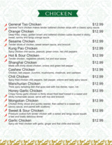 Menus & Prices, Golden Dynasty Chinese, Orlando