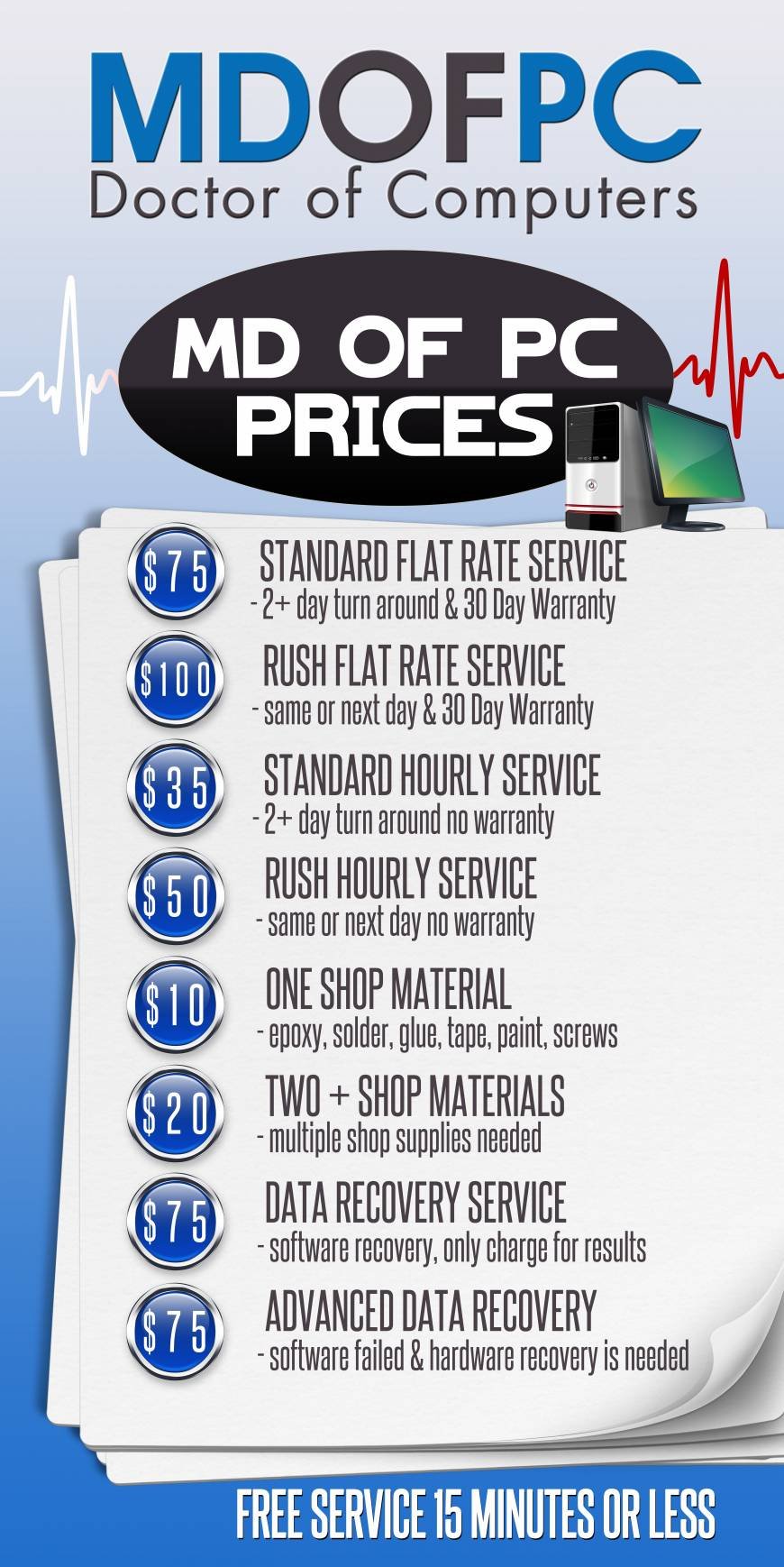  Pricelists of MDofPC Doctor of Computers 84 main st - Photo 1 of 1