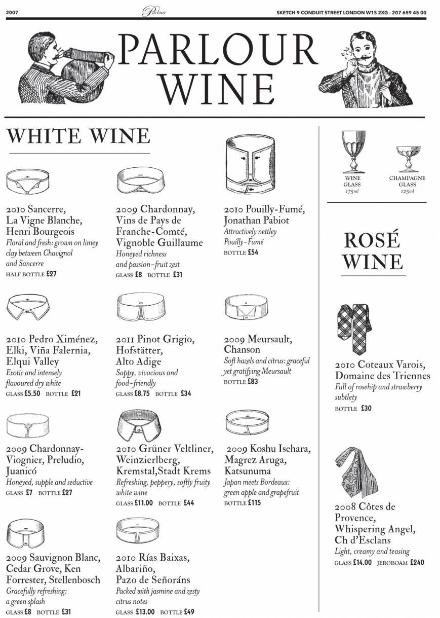  Pricelists of Sketch Restaurant 9 conduit street  - Photo 6 of 18