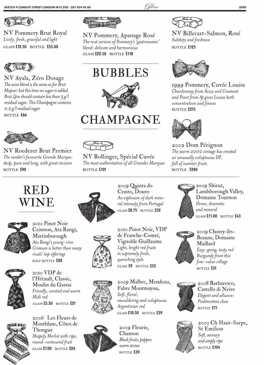  Pricelists of Sketch Restaurant 9 conduit street  - Photo 5 of 18