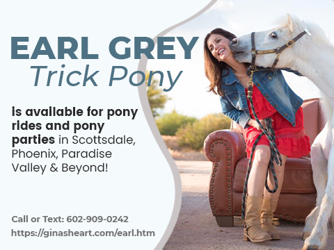 Earl Grey Trick Pony is available for pony rides and pony parties in Scottsdale, Phoenix & Paradise Valley, AZ. Profile Photos of Gina's Heart 31827 N 140th St - Photo 1 of 6