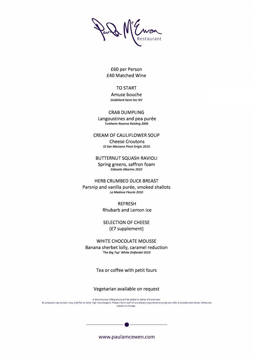  Pricelists of Paula McEwen Restaurant 239 Great Western Road - Photo 3 of 7