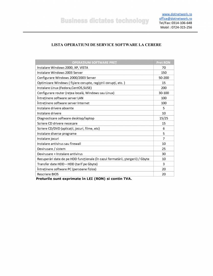  Pricelists of Dot Network Solutions Basarabia, nr.55 - Photo 2 of 2