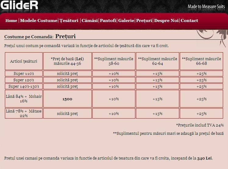  Pricelists of GlideR | custom made clothes Iuliu Maniu 7, sector 6 - Photo 1 of 1
