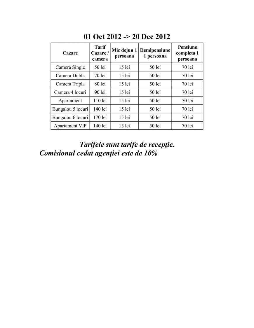  Pricelists of Pensiunea Casa Ecologica Mehadia Nr 832 - Photo 2 of 4