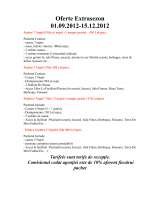 Menus & Prices, Pensiunea Casa Ecologica, Mehadia