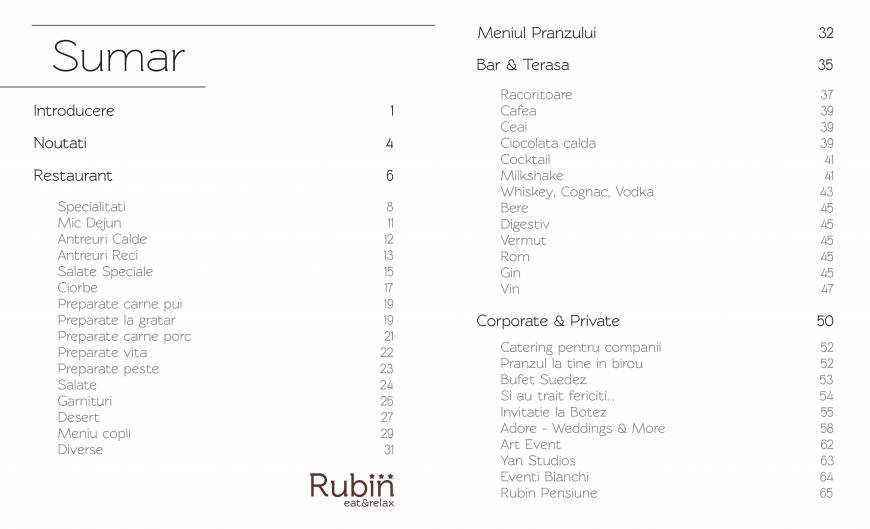  Pricelists of Restaurant Rubin Piata Crisan Nr 7C - Photo 1 of 14