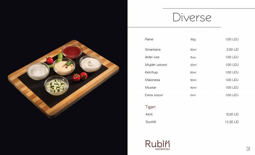  Pricelists of Restaurant Rubin Piata Crisan Nr 7C - Photo 6 of 14