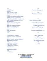 Menus & Prices, Restaurant Unique, Bucuresti