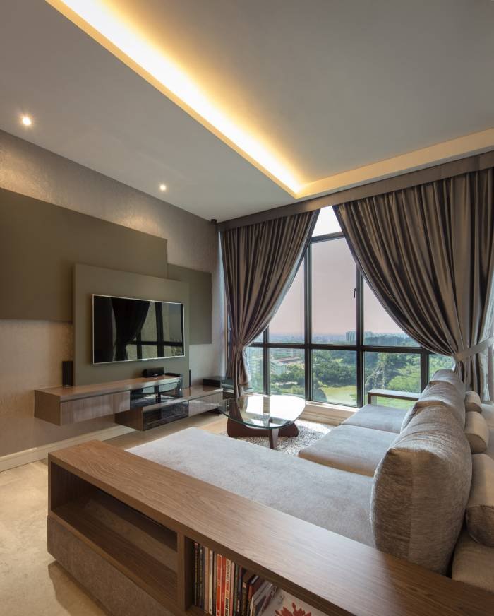 Don't you just feel like you want to slouch on this couch, grab a book or watch TV and forget about the world? =) Regent Heights Condo Project by John Foo of Rezt & Relax Interior 33 Ubi Avenue 3 #02-09 Vertex Tower B - Photo 2 of 5