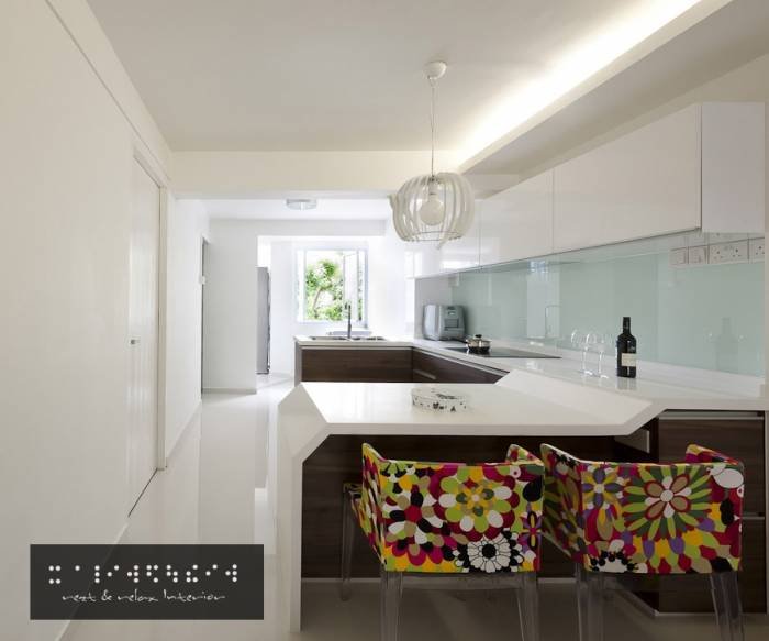 A kitchen so airy you can almost feel a gush of wind just by staring at this picture. Everyone would fall inlove with those counter-tops. 3-Room HDB - Dover of Rezt & Relax Interior 33 Ubi Avenue 3 #02-09 Vertex Tower B - Photo 4 of 6 A kitchen so airy you can almost feel a gush of wind just by staring at this picture. Everyone would fall inlove with those counter-tops. 3-Room HDB - Dover of Rezt & Relax Interior 33 Ubi Avenue 3 #02-09 Vertex Tower B - Photo 4 of 6