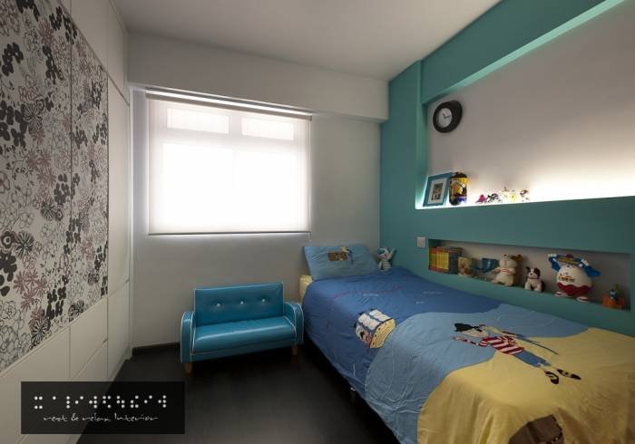 A touch of colour for a kid's room to make it more exciting for the little ones, yet the room still feels connected with the overall design of the house. 3-Room HDB - Dover of Rezt & Relax Interior 33 Ubi Avenue 3 #02-09 Vertex Tower B - Photo 6 of 6 A touch of colour for a kid's room to make it more exciting for the little ones, yet the room still feels connected with the overall design of the house. 3-Room HDB - Dover of Rezt & Relax Interior 33 Ubi Avenue 3 #02-09 Vertex Tower B - Photo 6 of 6
