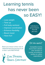 Zak Powers Tennis Coaching Leaflet Design Amber Phillips Design 66 The Vineyards 