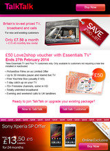 TalkTalk email design Amber Phillips Design 66 The Vineyards 