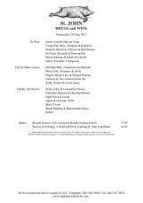 Menus & Prices, St. John Bread and Wine, London