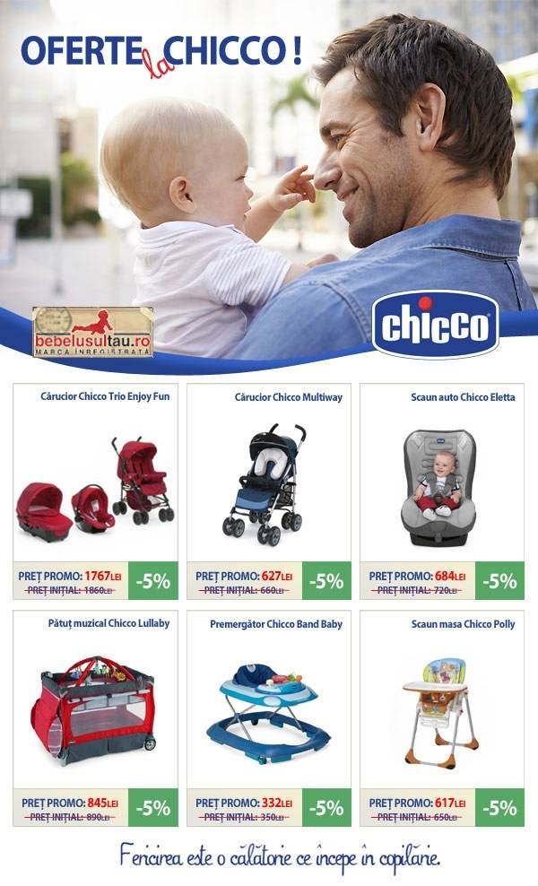 Cumpara online la bebelusultau.ro cu 5% REDUCERE:<br />
* Chicco - Carucior Trio Enjoy Fun: http://www.bebelusultau.ro/detalii.php?cod=CH851<br />
* Chicco - Carucior Multiway: http://www.bebelusultau.ro/detalii.php?cod=CH812<br />
* Chicco - Fotoliu auto Eletta: http:/ Oferte produse of www.bebelusultau.ro STR DRISTOR NR 108-110, sector 3 - Photo 2 of 33 Cumpara online la bebelusultau.ro cu 5% REDUCERE:<br />
* Chicco - Carucior Trio Enjoy Fun: http://www.bebelusultau.ro/detalii.php?cod=CH851<br />
* Chicco - Carucior Multiway: http://www.bebelusultau.ro/detalii.php?cod=CH812<br />
* Chicco - Fotoliu auto Eletta: http:/ Oferte produse of www.bebelusultau.ro STR DRISTOR NR 108-110, sector 3 - Photo 2 of 33