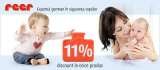 Toata luna septembrie www.bebelusultau.ro va invita la cumparaturi: -11% la toate produsele marca REER: http://www.bebelusultau.ro/marca.php?marca=Reer www.bebelusultau.ro STR DRISTOR NR 108-110, sector 3 
