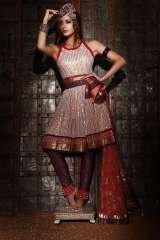 BEIGE BABY DOLL LOOK ANARKALI WITH VELVET PIPINGS  SF Collection 4 Highfield 