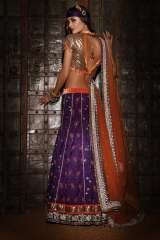 PURPLE JACQUARD SILK FABRIC FLOWY LENGHA, SEQUENCE VELVET TRIMMING BLOUSE, NET DUPUTTA IN KUNDAN, PEARL  SF Collection 4 Highfield 