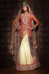 GOLD TULLE NET FLOWY LENGHA WITH TISSUE PIPING BORDERS, LONG JACKET WITH ZARDOSI EMBROIDERY , SF Collection, Watford
