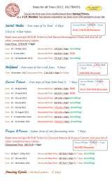 Menus & Prices, DLI Travel, Kocmyrzow 