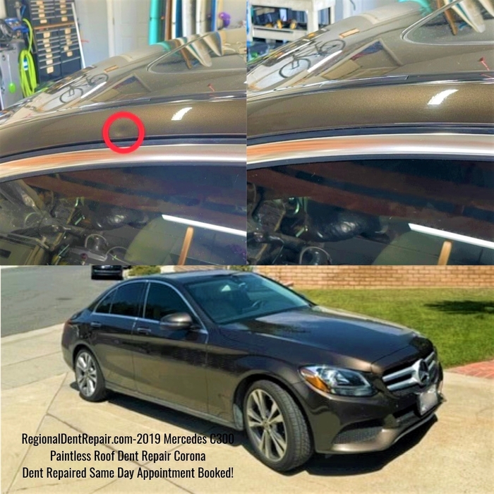 Paintless Roof Dent Repair Corona, CA<br />
2019 Mercedes C300 Paintless Dent Repair Corona California, USA of Regional Dent Repair 861 Nottingham Dr. - Photo 4 of 9 Paintless Roof Dent Repair Corona, CA<br />
2019 Mercedes C300 Paintless Dent Repair Corona California, USA of Regional Dent Repair 861 Nottingham Dr. - Photo 4 of 9