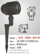 Die - casting aluminum 6W IP65 outdoor LED yard lights with spike rod, exterior park garden spotlight, energy saving outside courtyard spot lamp, web: www.yalinlighting.com, Yalin Industry Company Limited, Foshan