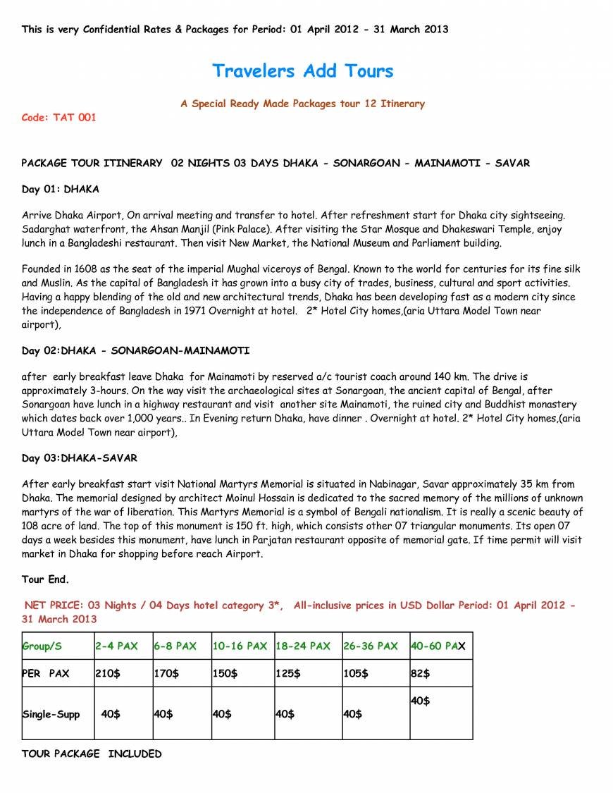  Pricelists of Travelers Add Tours Ga-25/2B shahjadpur, Gulshan Dhaka-1212 - Photo 17 of 32