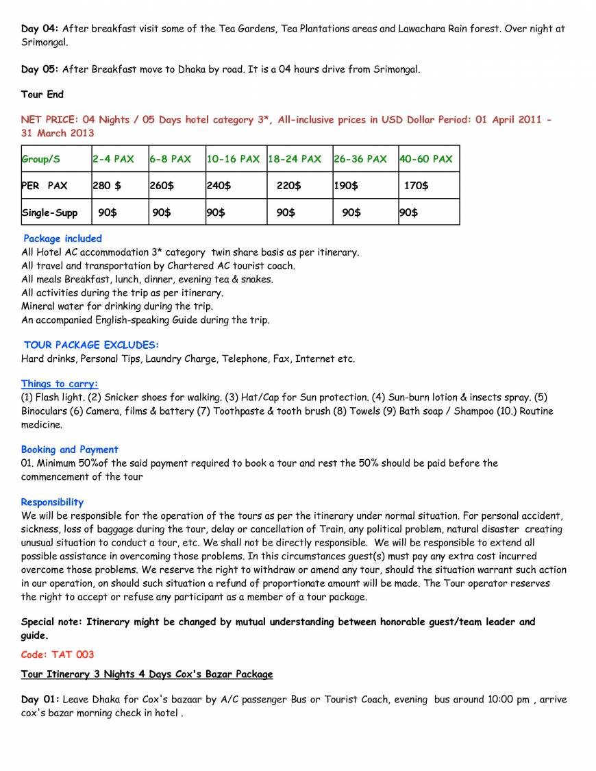 Pricelists of Travelers Add Tours Ga-25/2B shahjadpur, Gulshan Dhaka-1212 - Photo 11 of 32