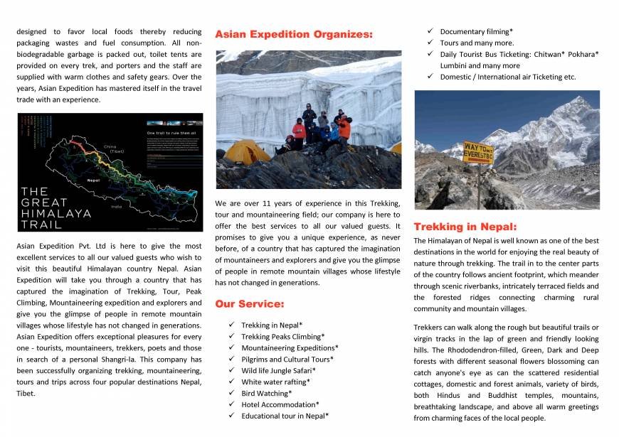  Pricelists of Asian Expedition Pvt. Ltd. Thamel, Kathmandu, Nepal - Photo 5 of 25