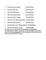 Menus & Prices, Private Belize Adventure, Belize 