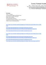 Menus & Prices, Luxury Vietnam Vacation Co.Ltd, Hanoi