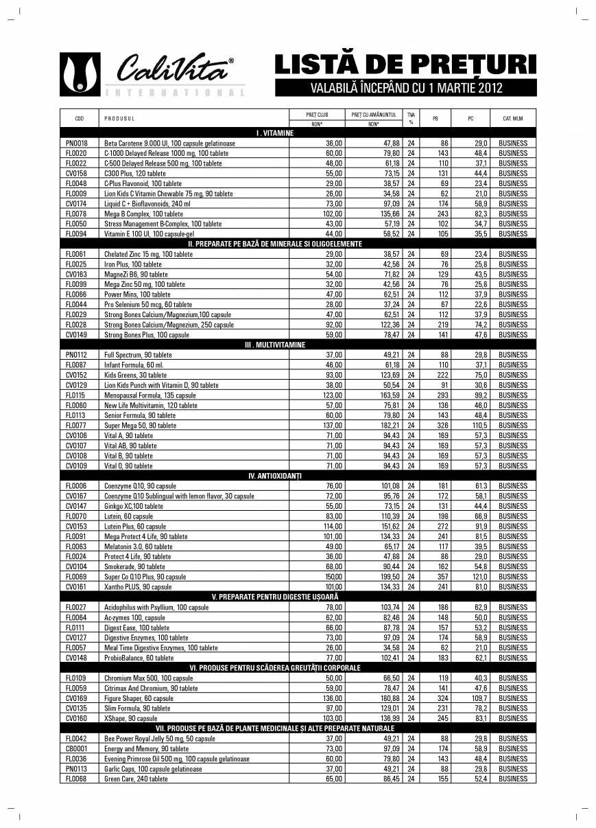  Pricelists of Radiance amoroseanu@gmail.com - Photo 1 of 2