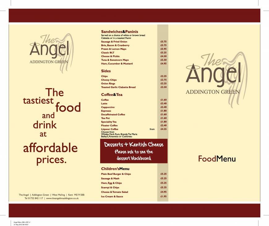  Pricelists of The Angel Inn Addington Green Addington Green    - Photo 1 of 4