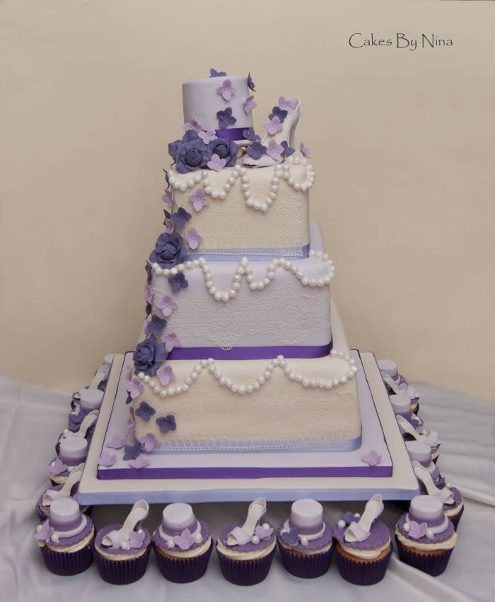 Top hat and shoe with matching cupcakes wedding cake Profile Photos of Cake by Nina 23 Brackendale Road - Photo 3 of 23