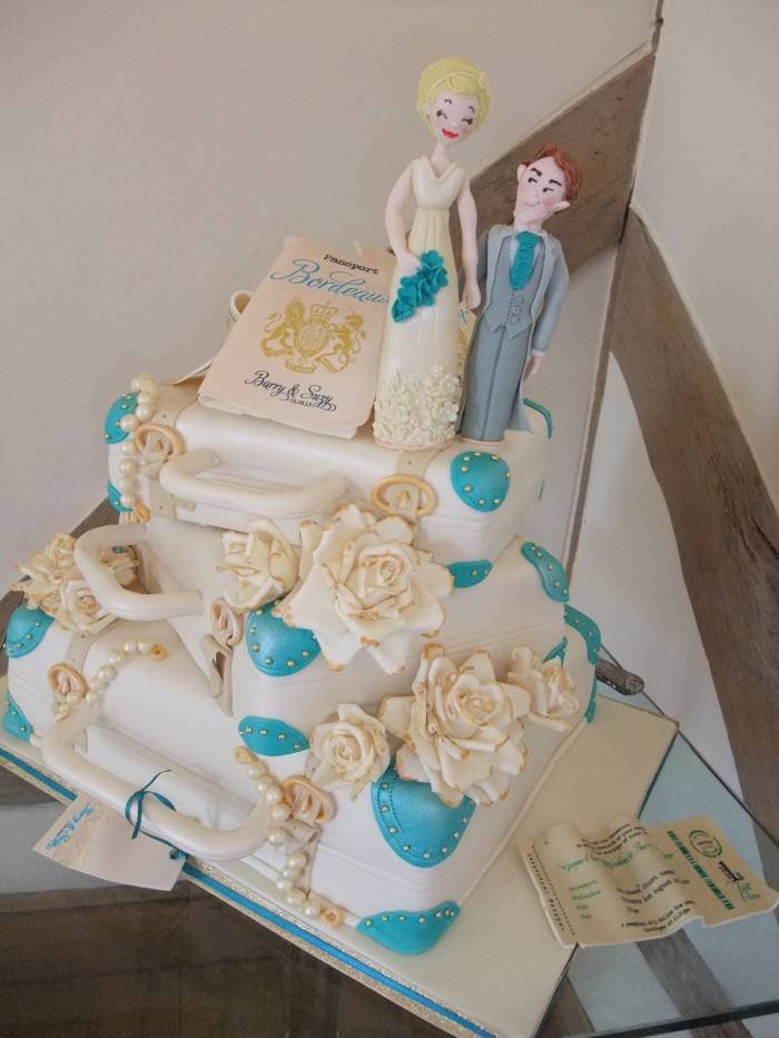 Romantic wedding cake with handmade sugar figures and embellishments  Profile Photos of Cake by Nina 23 Brackendale Road - Photo 2 of 23