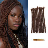 Human Hair Locs Extensions â€“ Medium Brown â€“ Color #4 loxlocs 1222 West Camile Street 