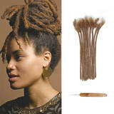 Human Hair Locs Extensions â€“ Caramel Brown â€“ Color #30 loxlocs 1222 West Camile Street 