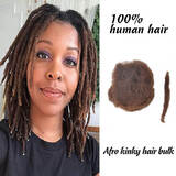 Afro Kinky Human Hair â€“ Dark Brown â€“ Color #6 loxlocs 1222 West Camile Street 