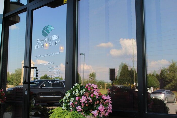 Glass pane with signage on the entrance at Seven Hills Dentistry Dallas GA Seven Hills Dentistry of Seven Hills Dentistry 1305 Cedarcrest Rd #115 - Photo 18 of 30 Glass pane with signage on the entrance at Seven Hills Dentistry Dallas GA Seven Hills Dentistry of Seven Hills Dentistry 1305 Cedarcrest Rd #115 - Photo 18 of 30