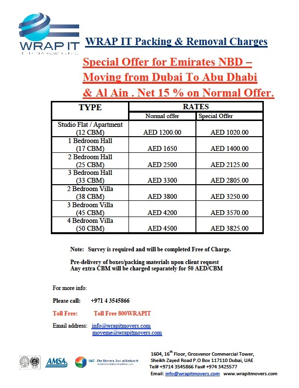  Pricelists of Wrap It Cargo Packaging LLC Office 1604, Grosvenor Commercial Tower, Sheikh Zayed Road - Photo 9 of 10