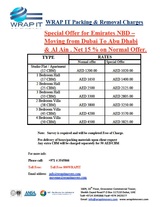 Menus & Prices, Wrap It Cargo Packaging LLC, Dubai